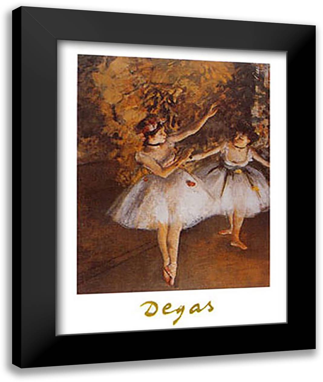 BALLERINE ALLA BARRA 28x35 Black Modern Wood Framed Art Print Poster by Degas, Edgar