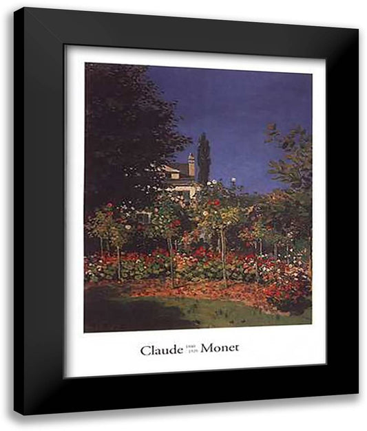 Giardino in Fiore 28x35 Black Modern Wood Framed Art Print Poster by Monet, Claude