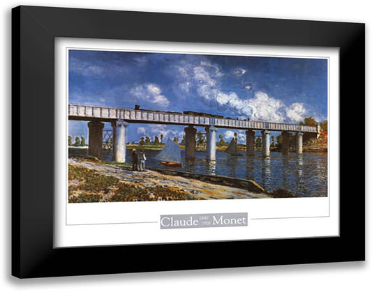 Ponte 35x28 Black Modern Wood Framed Art Print Poster by Monet, Claude