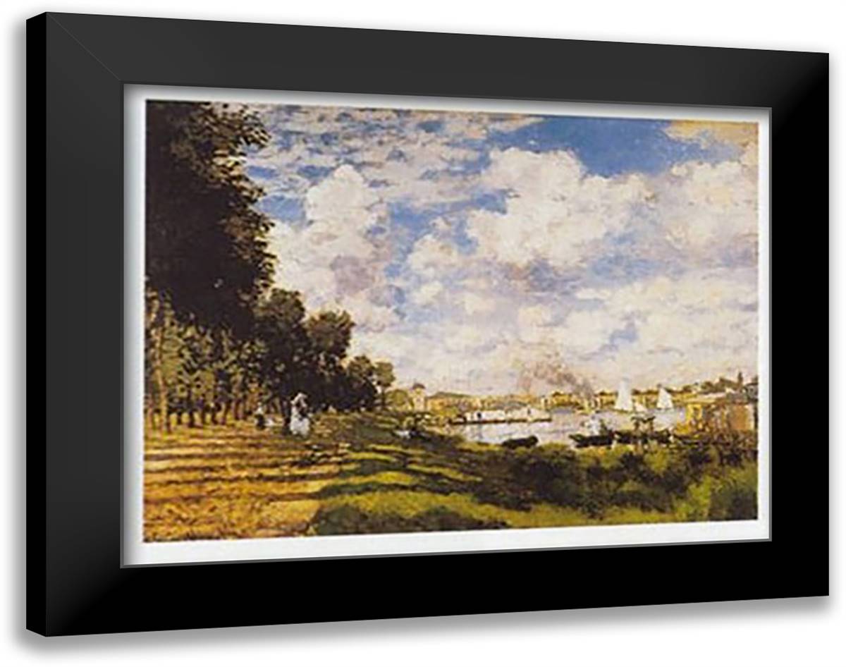 Il Bacino di Argenteuil 35x28 Black Modern Wood Framed Art Print Poster by Monet, Claude