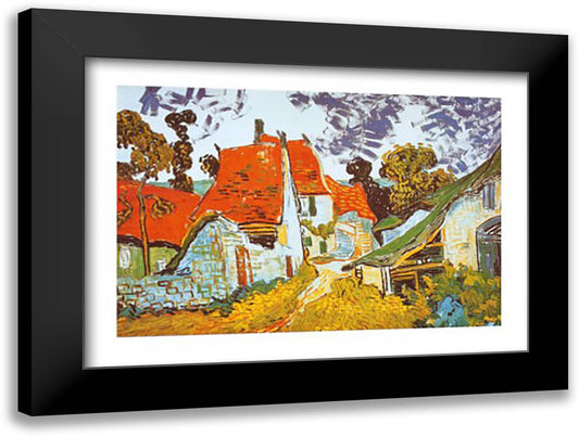 Village Street in Auvers, c.1890 35x28 Black Modern Wood Framed Art Print Poster by Van Gogh, Vincent