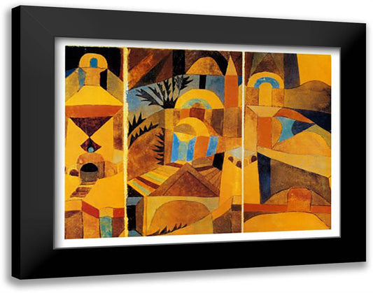 Il Giardino del Tempio 36x28 Black Modern Wood Framed Art Print Poster by Klee, Paul