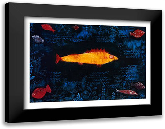 The Golden Fish, c.1925 36x28 Black Modern Wood Framed Art Print Poster by Klee, Paul