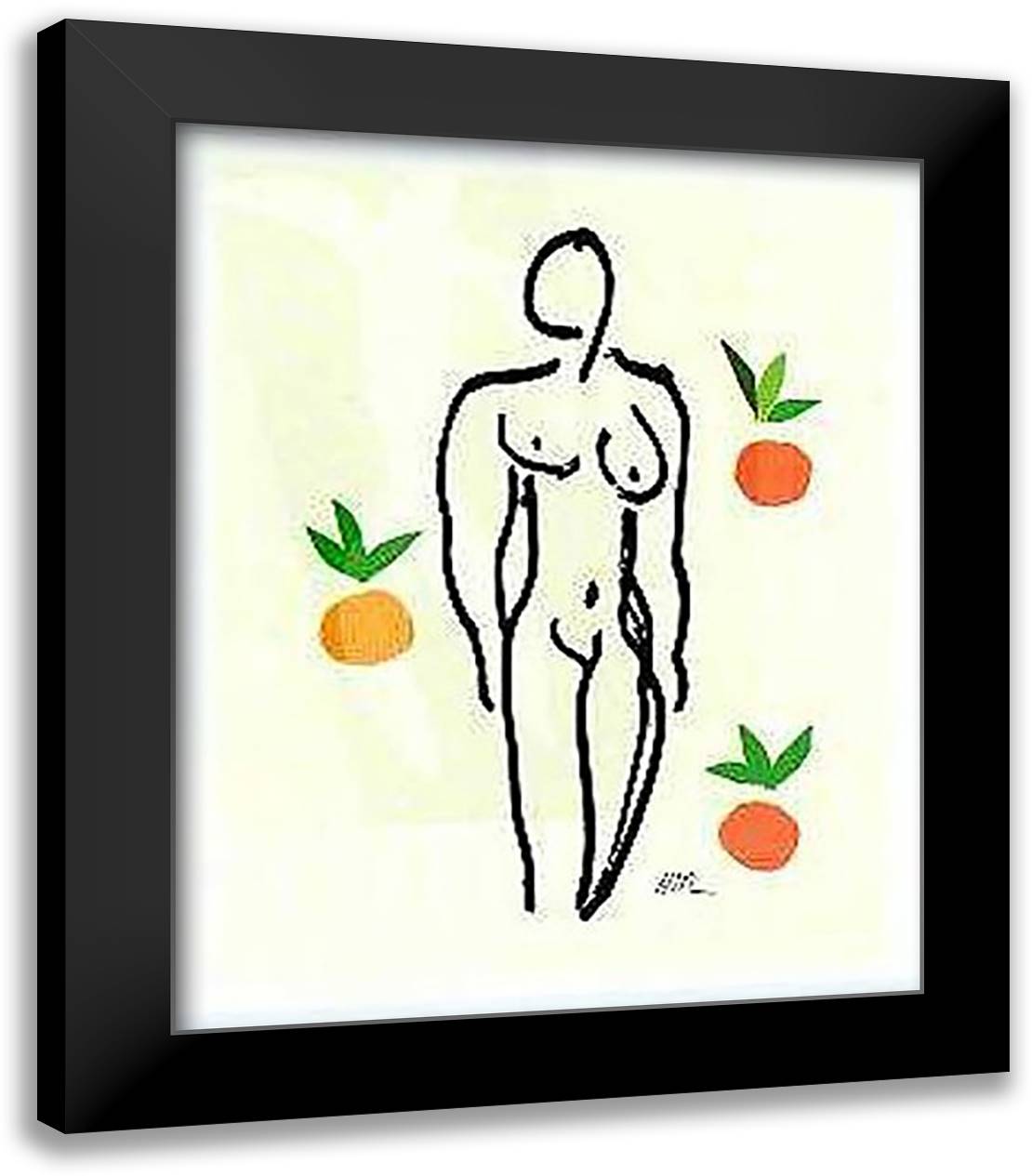 Nu aux Oranges 28x35 Black Modern Wood Framed Art Print Poster by Matisse, Henri