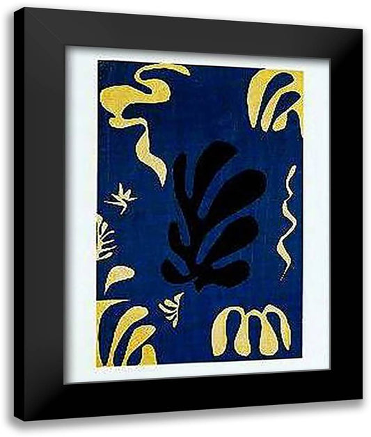 Composition Fond Bleu 28x35 Black Modern Wood Framed Art Print Poster by Matisse, Henri
