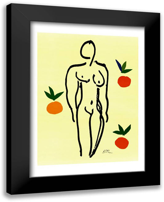 Nude with Oranges 28x40 Black Modern Wood Framed Art Print Poster by Matisse, Henri