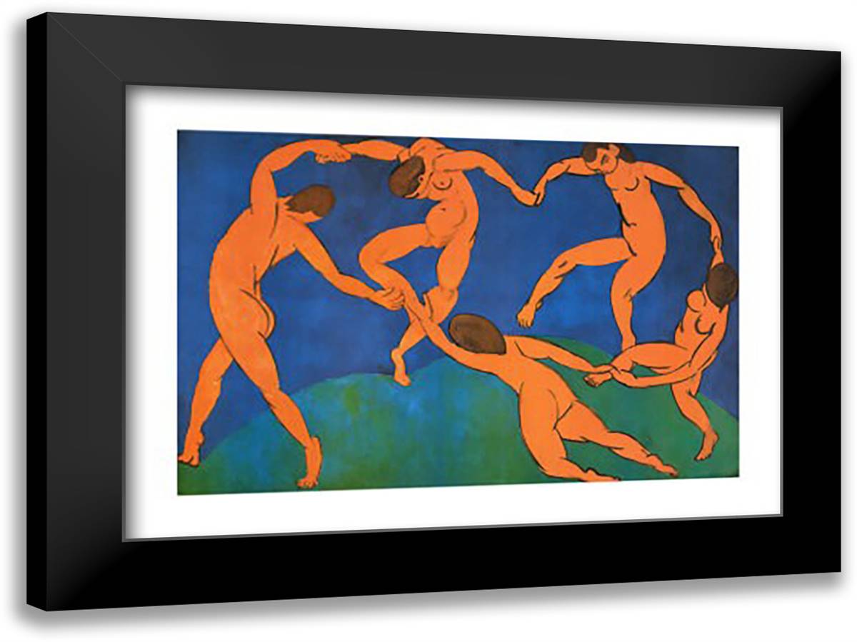 Dance 40x28 Black Modern Wood Framed Art Print Poster by Matisse, Henri