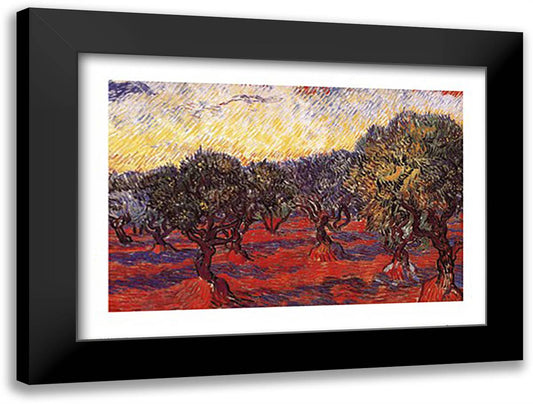 The Olive Grove, c.1889 32x24 Black Modern Wood Framed Art Print Poster by Van Gogh, Vincent