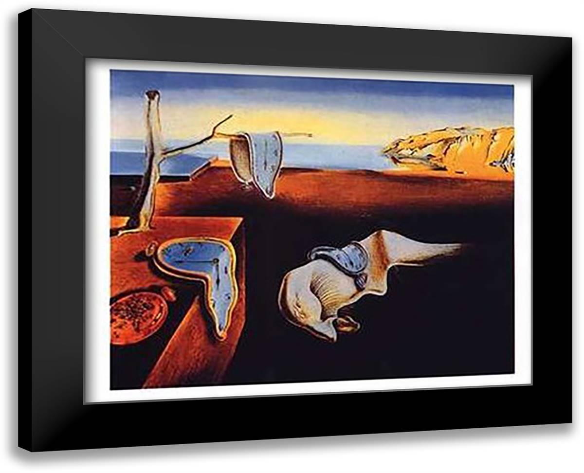 The Persistence of Memory, c.1931 40x28 Black Modern Wood Framed Art Print Poster by Dali, Salvador