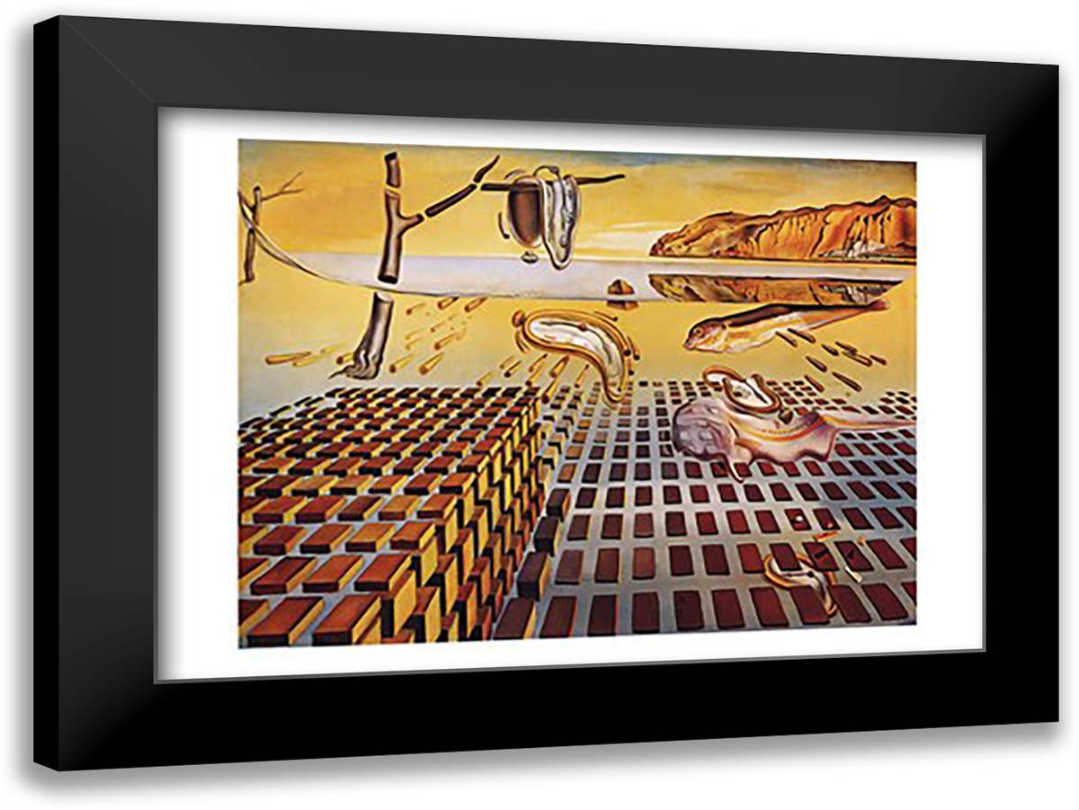 The Disintegration of the Persistence of Memory, c.1954 40x28 Black Modern Wood Framed Art Print Poster by Dali, Salvador