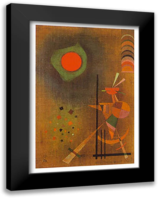 Aufleuchten, c.1927 28x35 Black Modern Wood Framed Art Print Poster by Kandinsky, Wassily