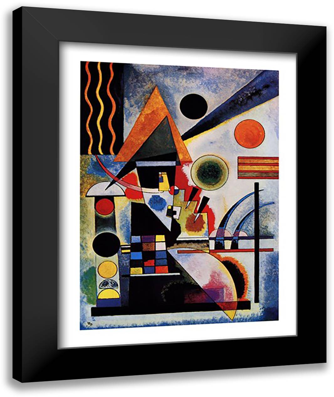 Balancement, c.1925 28x36 Black Modern Wood Framed Art Print Poster by Kandinsky, Wassily