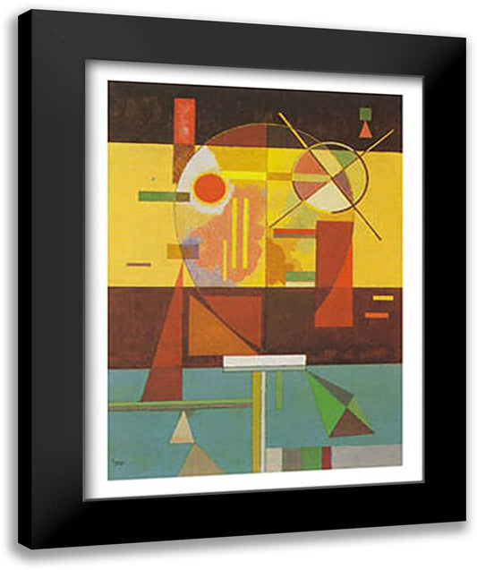 Zersetzle Spannung, c.1930 28x35 Black Modern Wood Framed Art Print Poster by Kandinsky, Wassily