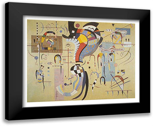 Milieu Accompagne, c.1937 35x28 Black Modern Wood Framed Art Print Poster by Kandinsky, Wassily