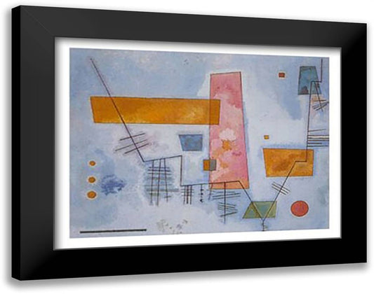 Struttura Angolare 35x28 Black Modern Wood Framed Art Print Poster by Kandinsky, Wassily