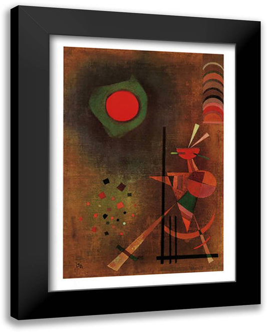 Aufleuchten, c.1927 28x40 Black Modern Wood Framed Art Print Poster by Kandinsky, Wassily