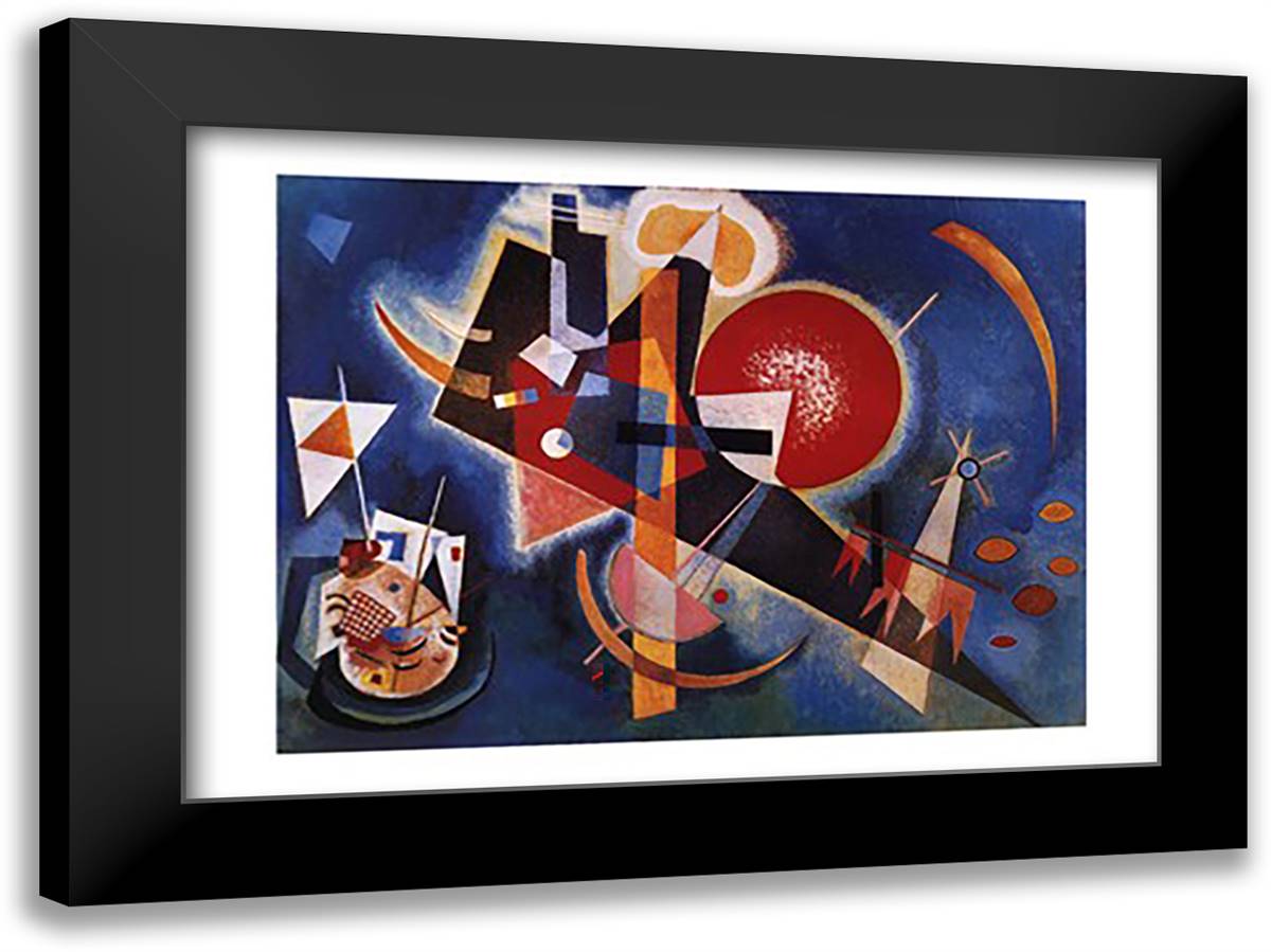 Im Blau, c.1925 40x28 Black Modern Wood Framed Art Print Poster by Kandinsky, Wassily