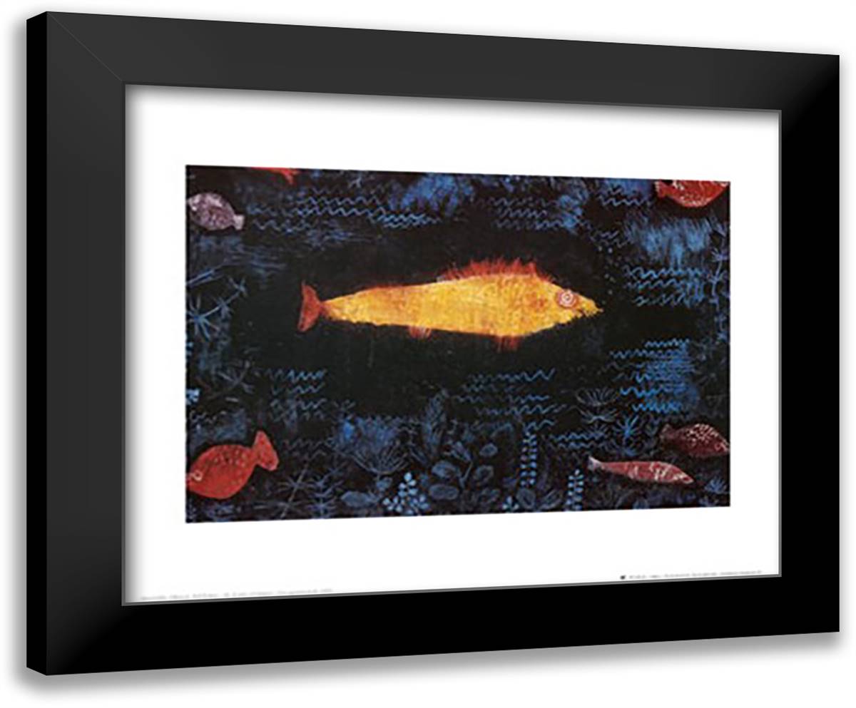 The Golden Fish, c.1925 32x24 Black Modern Wood Framed Art Print Poster by Klee, Paul