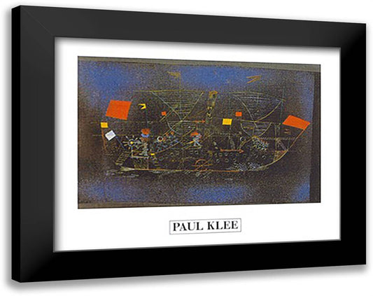 ABENTEUR 32x24 Black Modern Wood Framed Art Print Poster by Klee, Paul