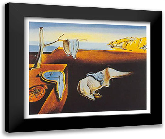 The Persistence of Memory, c.1931 32x24 Black Modern Wood Framed Art Print Poster by Dali, Salvador