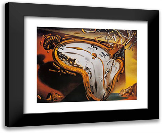 Soft Watch At Moment of First Explosion, c.1954 32x24 Black Modern Wood Framed Art Print Poster by Dali, Salvador