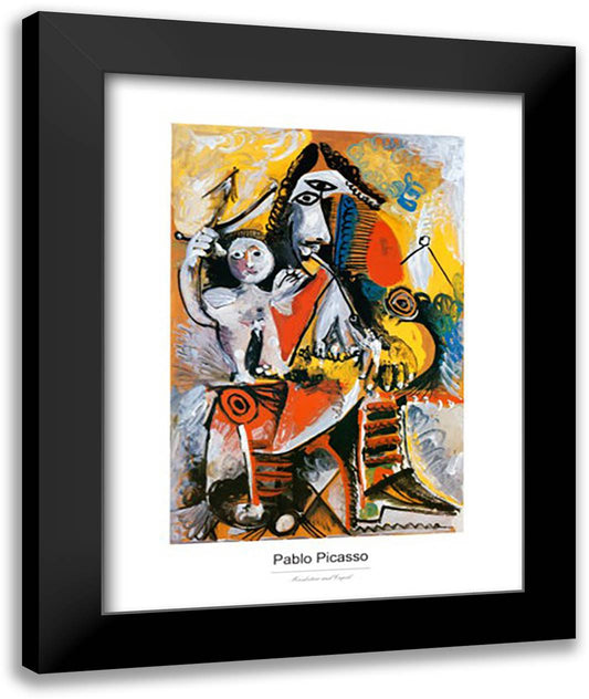 Musketeer and Cupid 28x35 Black Modern Wood Framed Art Print Poster by Picasso, Pablo