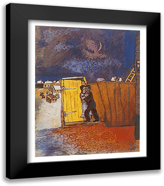 CLAIRE DE LUNE 28x35 Black Modern Wood Framed Art Print Poster by Chagall, Marc