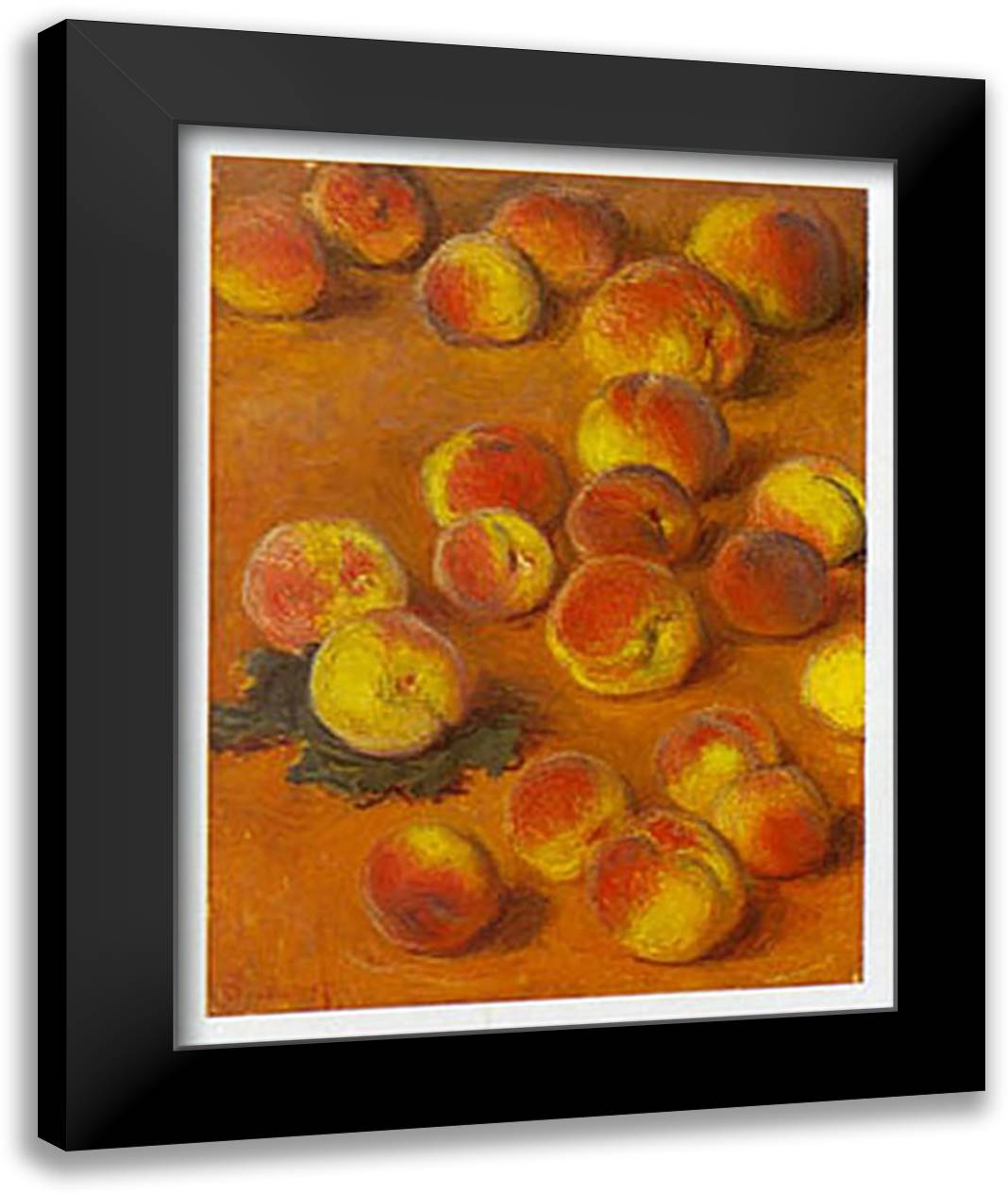 PEACHES 28x35 Black Modern Wood Framed Art Print Poster by Monet, Claude
