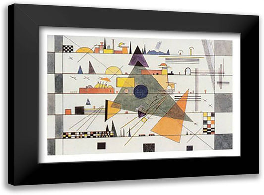 Horizonale, c.1924 35x28 Black Modern Wood Framed Art Print Poster by Kandinsky, Wassily