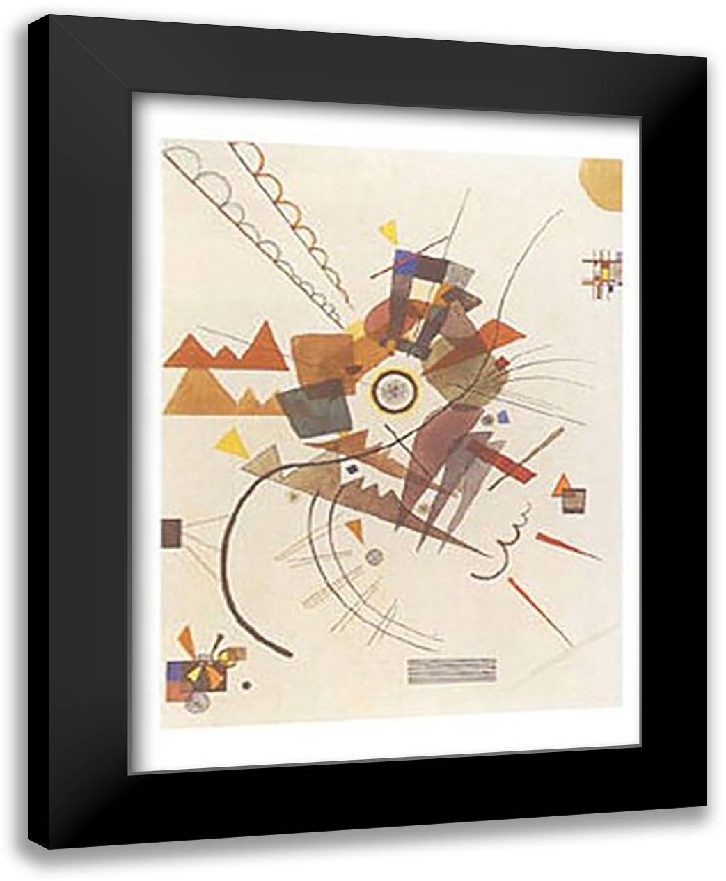 Ringsum, c.1924 28x35 Black Modern Wood Framed Art Print Poster by Kandinsky, Wassily