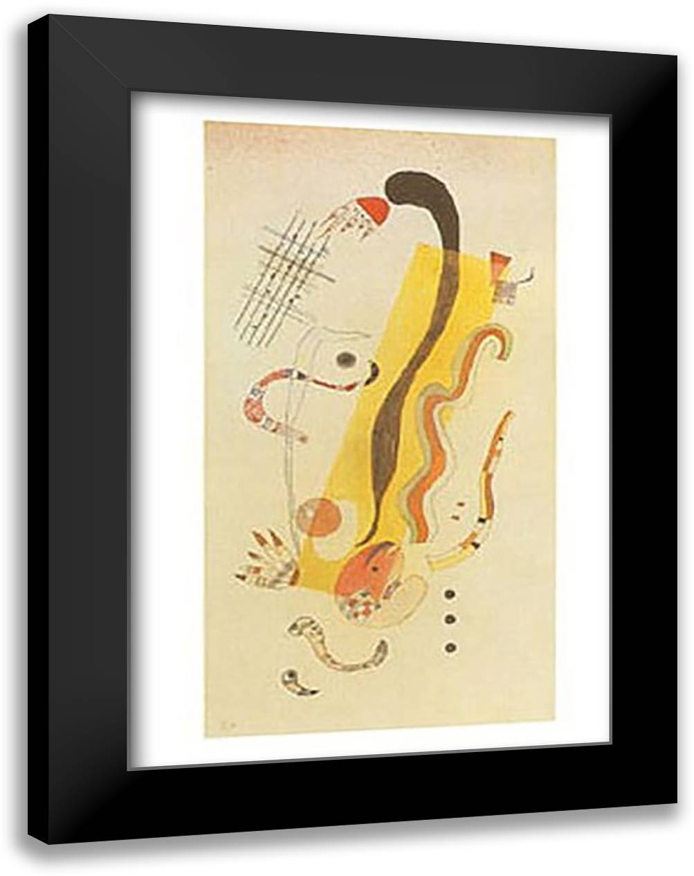 Rampante, c.1934 28x35 Black Modern Wood Framed Art Print Poster by Kandinsky, Wassily