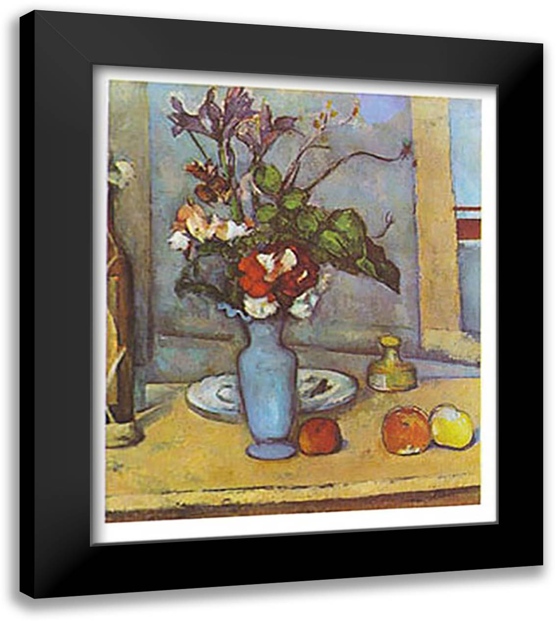 DIE BLAUE VASE 28x35 Black Modern Wood Framed Art Print Poster by Cezanne, Paul