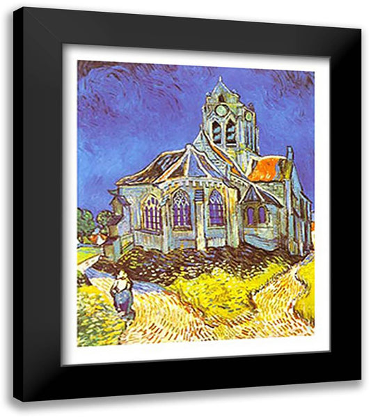 The Church at Auvers, c.1890 24x32 Black Modern Wood Framed Art Print Poster by Van Gogh, Vincent