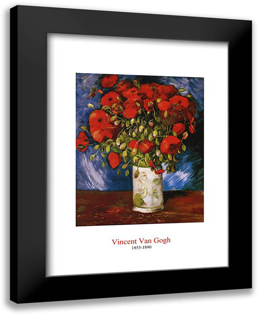 Poppies, c.1886 24x32 Black Modern Wood Framed Art Print Poster by Van Gogh, Vincent