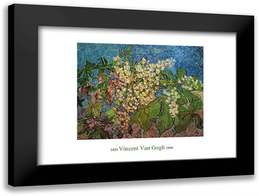 Blossoming Chestnut Branches, c.1890 32x24 Black Modern Wood Framed Art Print Poster by Van Gogh, Vincent