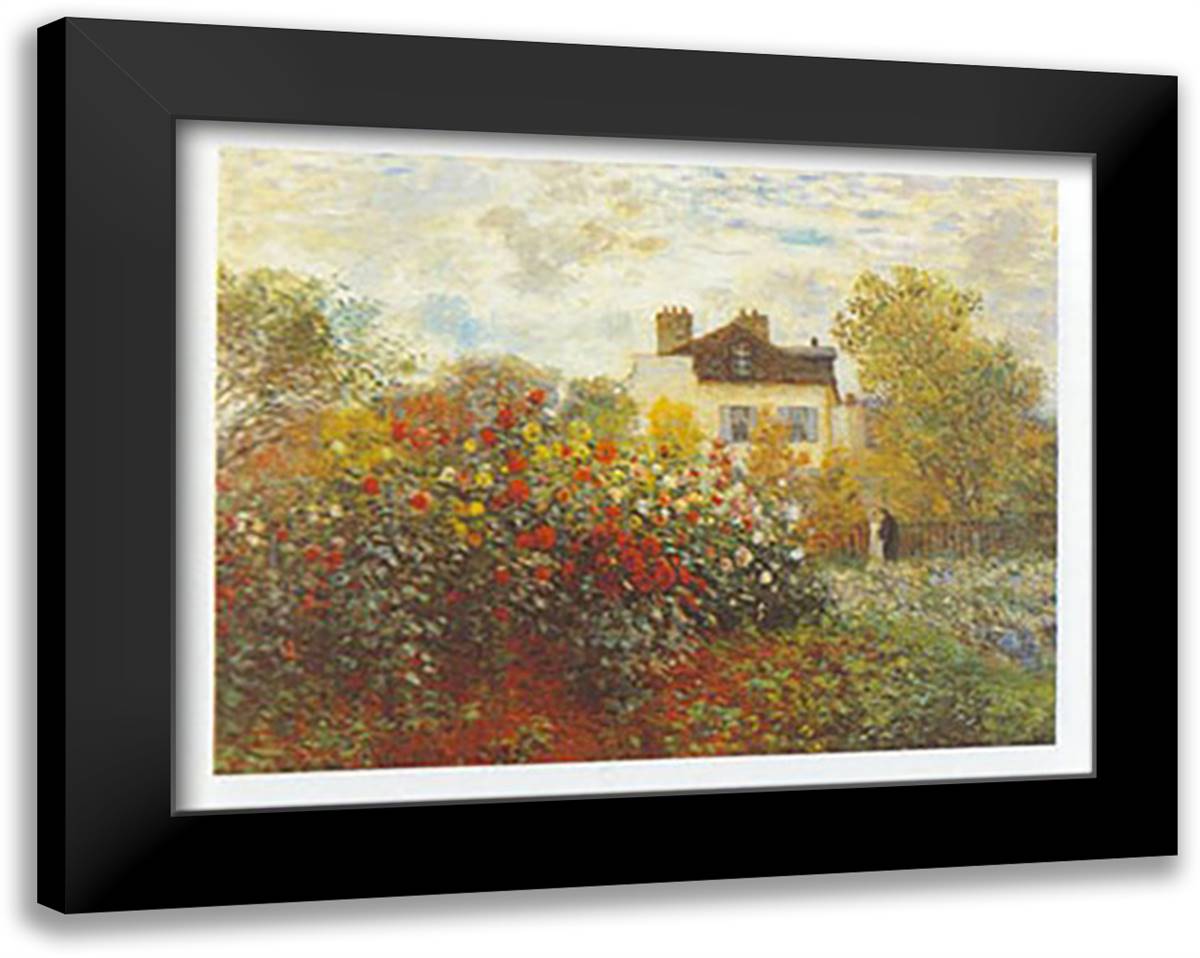 The Artist's Garden 32x24 Black Modern Wood Framed Art Print Poster by Monet, Claude