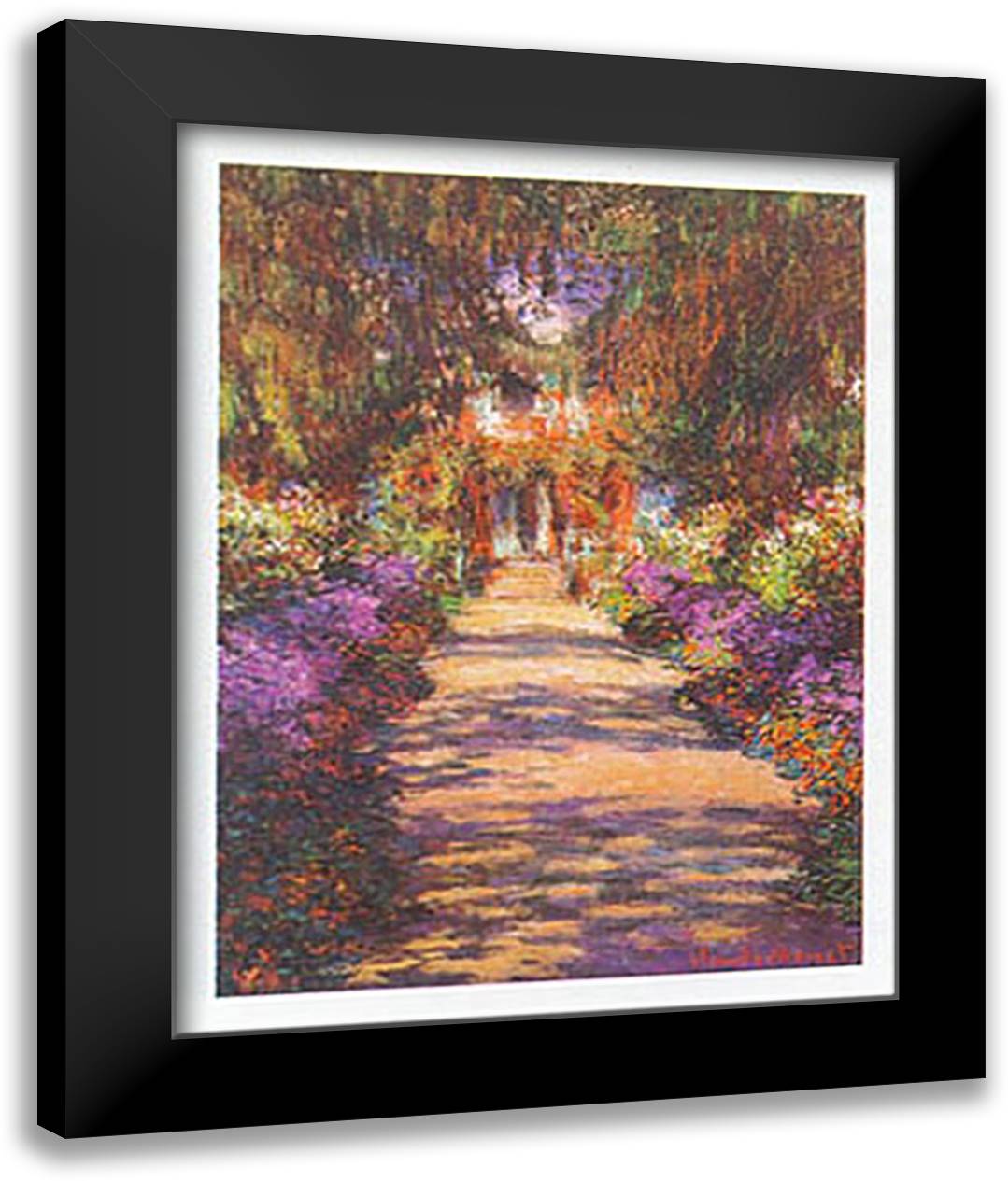 IL VIALE DEL GIARDINO 24x32 Black Modern Wood Framed Art Print Poster by Monet, Claude