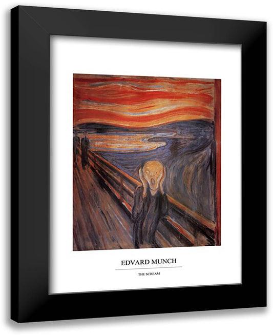 The Scream, c.1893 24x32 Black Modern Wood Framed Art Print Poster by Munch, Edvard