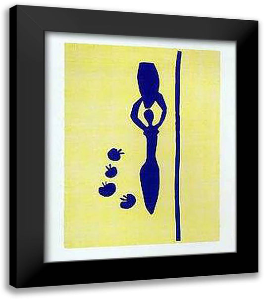 FEMME A L'AMPHORE 24x32 Black Modern Wood Framed Art Print Poster by Matisse, Henri