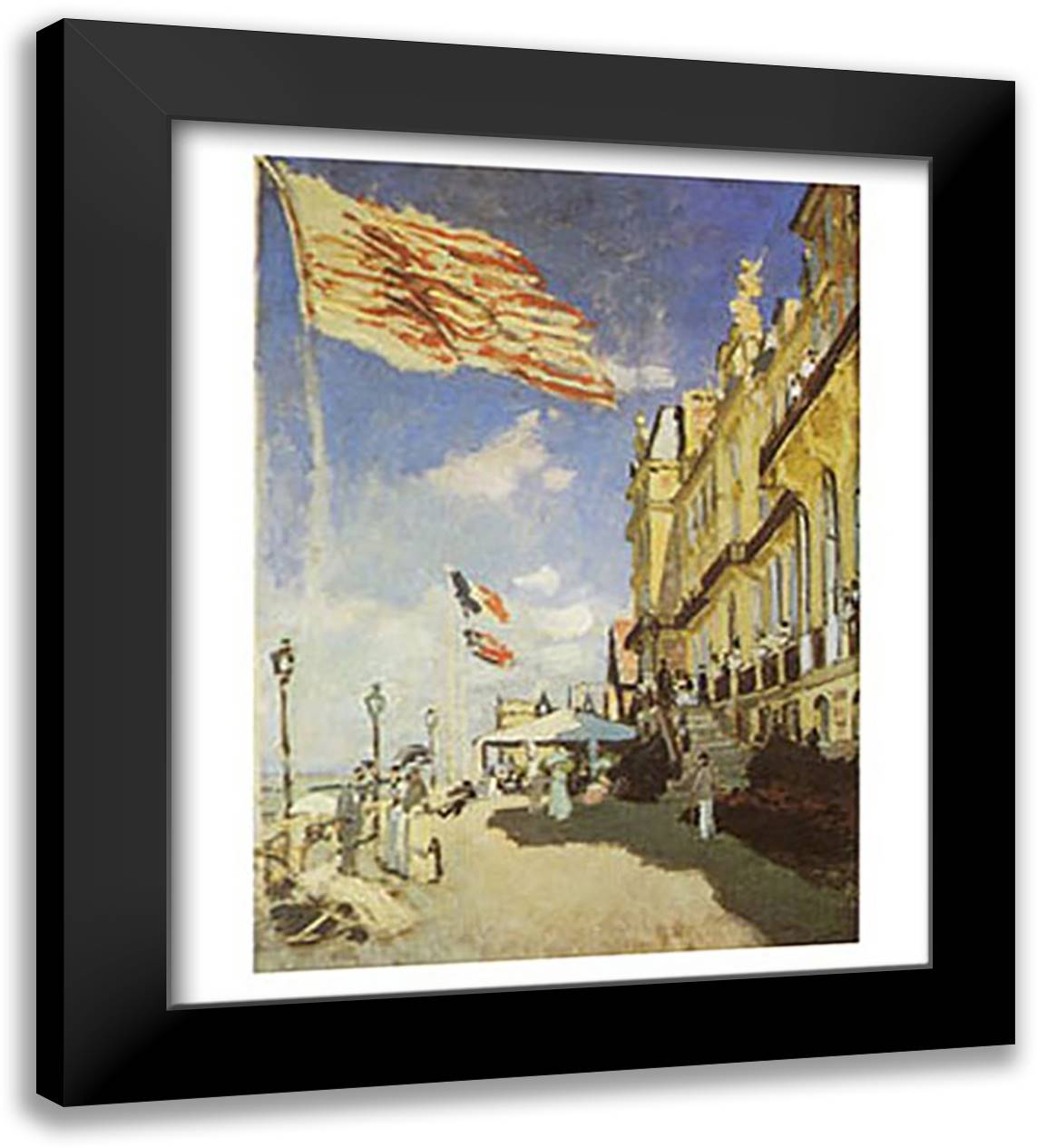 HOTEL DES ROCHES 24x32 Black Modern Wood Framed Art Print Poster by Monet, Claude