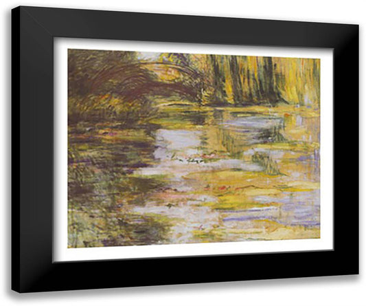 Waterlily Pond: The Bridge 32x24 Black Modern Wood Framed Art Print Poster by Monet, Claude
