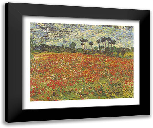 The Field of Poppies, Auvers-Sur-Oise, c.1890 32x24 Black Modern Wood Framed Art Print Poster by Van Gogh, Vincent