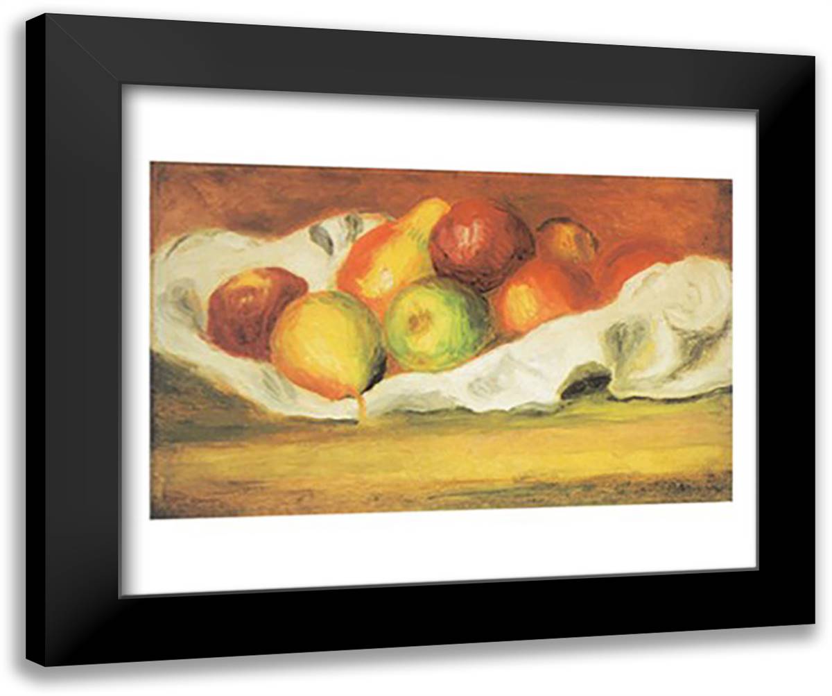 Pommes at Poires 32x24 Black Modern Wood Framed Art Print Poster by Renoir, Pierre-Auguste