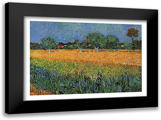 View of Arles with Irises 40x28 Black Modern Wood Framed Art Print Poster by Van Gogh, Vincent