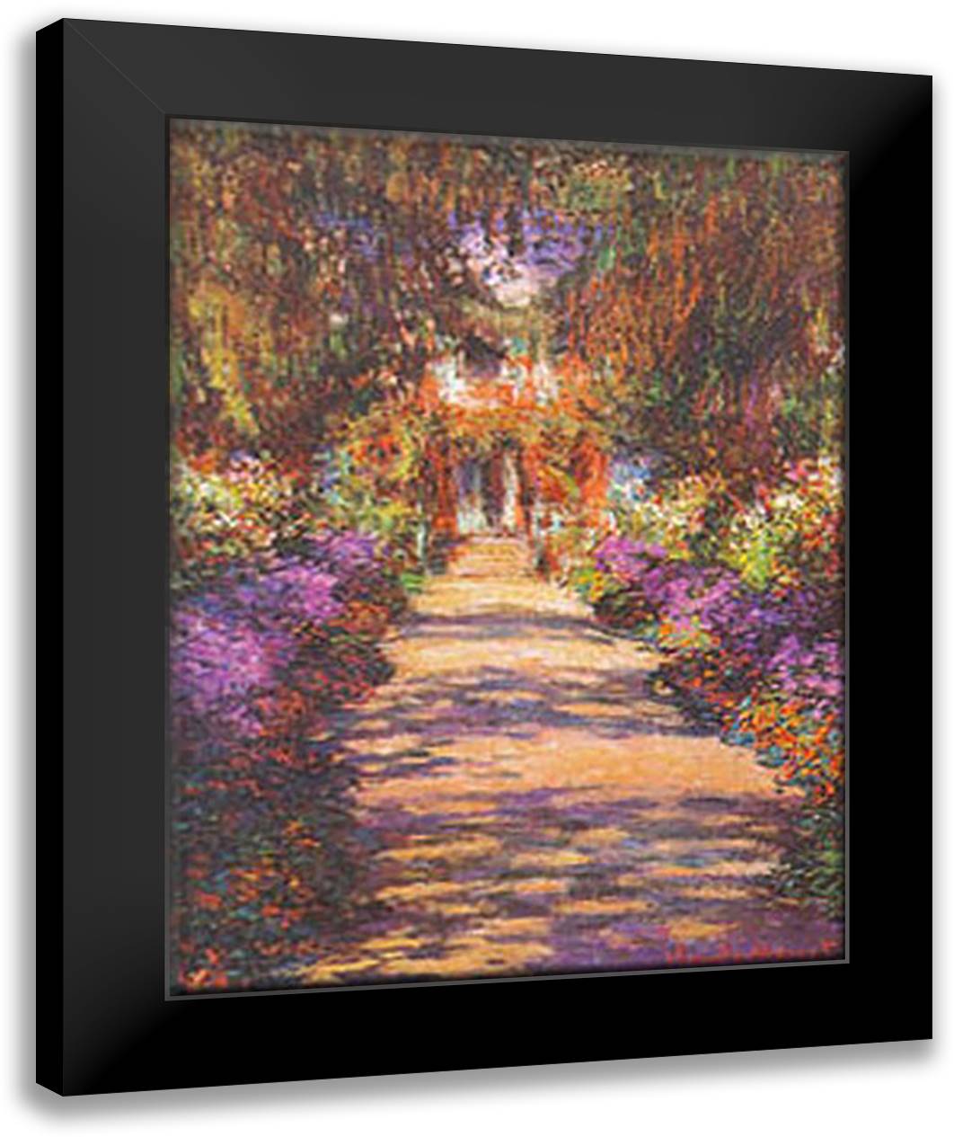 II VIALE DEL GIARDINO 28x40 Black Modern Wood Framed Art Print Poster by Monet, Claude