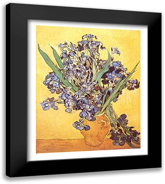 Les Irises 28x40 Black Modern Wood Framed Art Print Poster by Van Gogh, Vincent