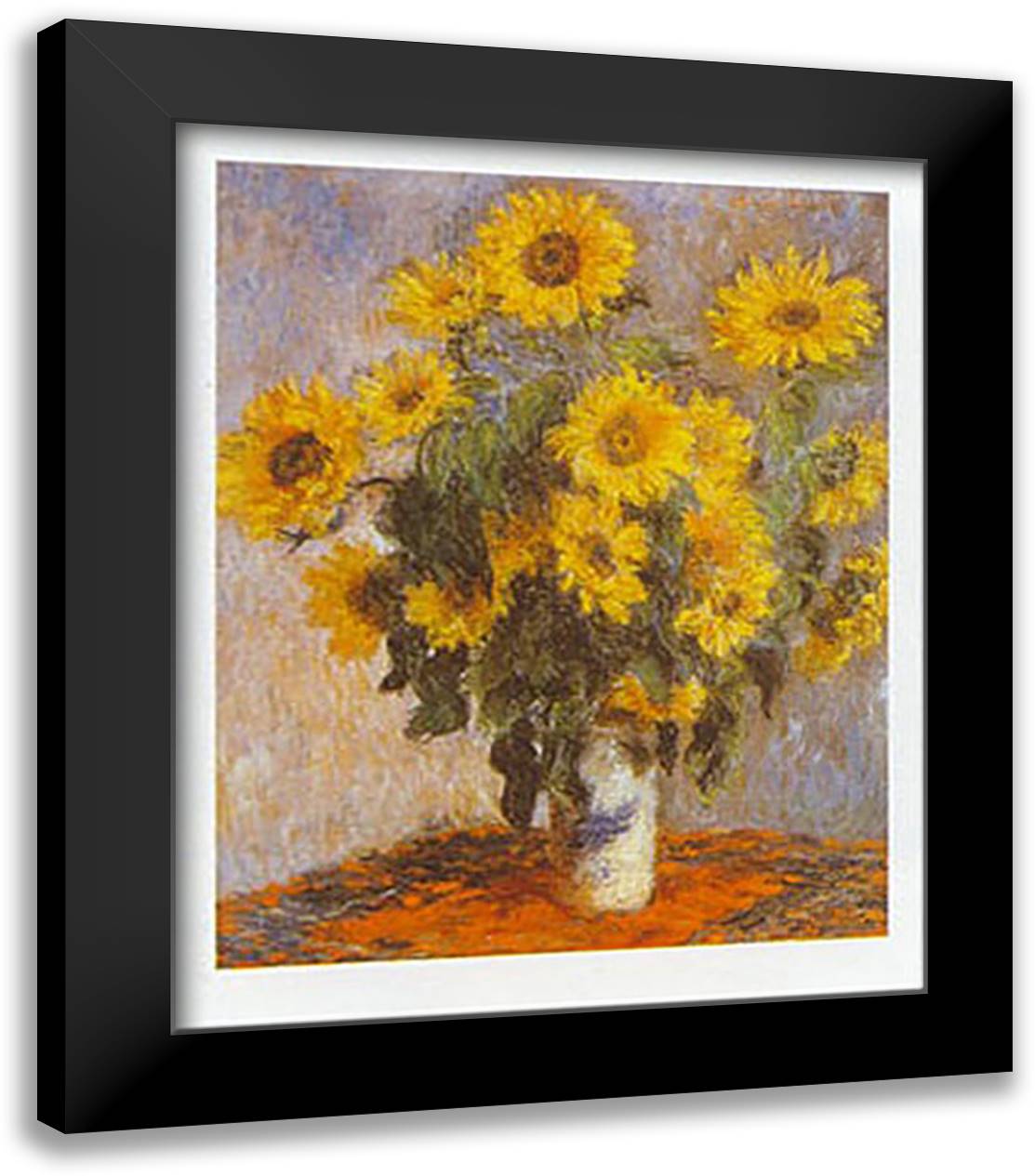 TOURNESOLS 28x40 Black Modern Wood Framed Art Print Poster by Monet, Claude