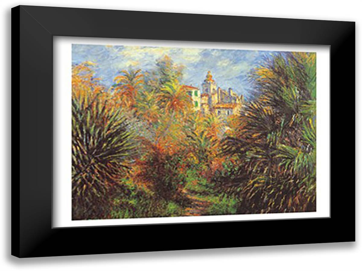JARDINS DE BORDIGHERA 40x28 Black Modern Wood Framed Art Print Poster by Monet, Claude