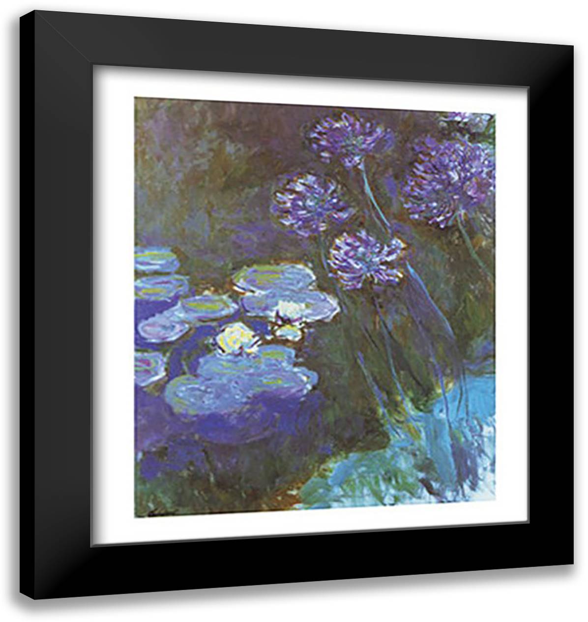 TERRACES IN CAGNES 28x40 Black Modern Wood Framed Art Print Poster by Monet, Claude