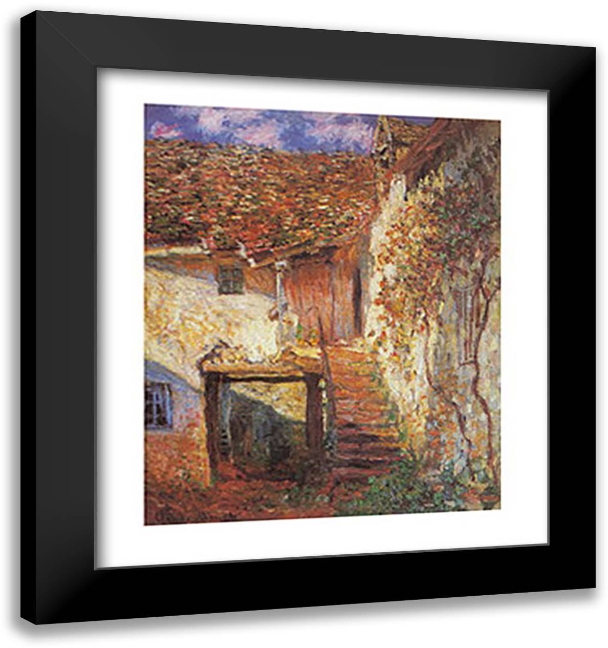 Die Treppe 28x40 Black Modern Wood Framed Art Print Poster by Monet, Claude